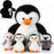 5 Pcs Stuffed Animal Penguin Plush Toy Set 14 Inch Mommy Penguin