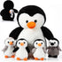 5 Pcs Stuffed Animal Penguin Plush Toy Set 14 Inch Mommy Penguin