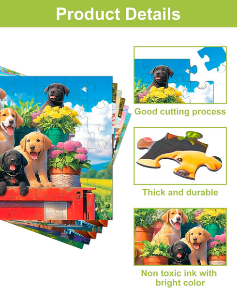 6 Pack 48 Yigney Large Piece Jigsaw for Seniors Alzheimer Products for Elderly Dementia Activities Memory for Patients