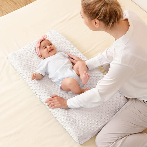 Baby Changing Pad Cover - Super Soft Plush Dot Diaper Changing Table Covers for Boys & Girls, Fit 32"/34'' x 16" Pad