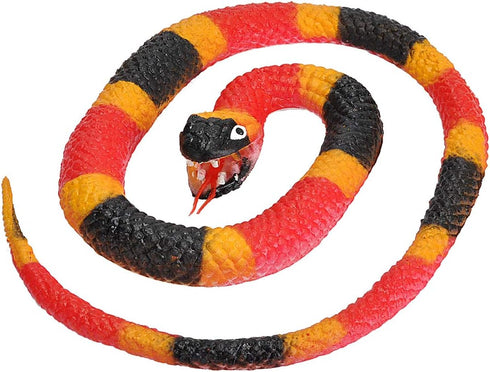 Wild Republic Coral Snake, Rubber Snake Toy, Educational Gifts for Kids, 26 Inches