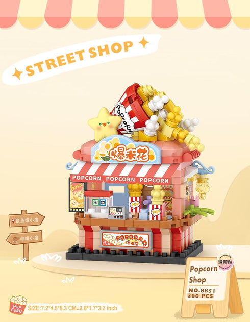 MEIEST 3 Set,Simulation Mini City Shop Street View Building Blocks Model Architecture Collection Particle Construction