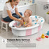 SKYNYCE 0-36 Setup Collapsible Baby Bathtub for Newborn to Toddlers Months, Large Baby Tub with Thermometer & Cushion