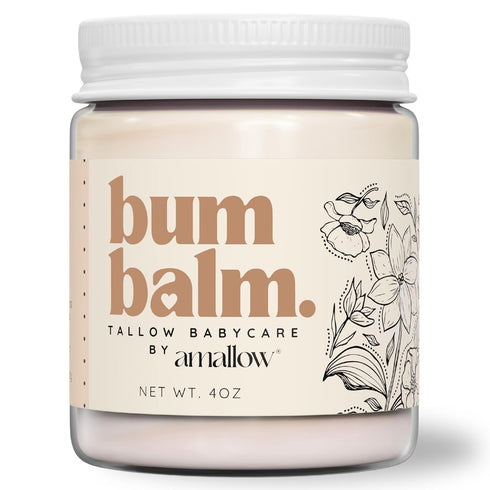 Amallow Baby Bum Balm - Diaper Area Cream for Sensitive, Rash-Prone Skin