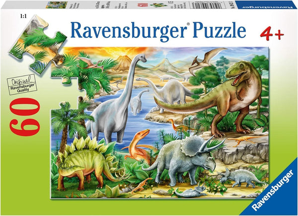 Ravensburger 60 Piece Prehistoric Life Puzzle - Durable Jigsaw for Kids | Eco-friendly & Enhances Creativity