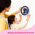 Gemozaic 6-8-12, (8x8inch) Cat Diamond Art Kits for Kids with Round Frame, Black Cat Diamond Art for Kid Ages Animal
