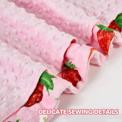 26.5 40 Inches Strawberry Baby Blanket for Boys Girls Soft Fleece Minky Blanket with Dotted Backing Double Layer