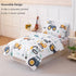 Set, 4 Sets Set PERFEMET Car Printed Toddler Comforter Pieces Toddler Bedding for Boys, Reversible Tractors Pattern