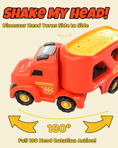 LADFAR 6 6 Set, 3 4 5 6 Construction Toy Trucks for Boys Girls, with Unique Music & Lights, Mini Pull-Back Vehicles