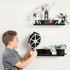 16-inch Building Brick Display Shelves, Set of 2 in Black, Compatible with All Toy Brick Brands