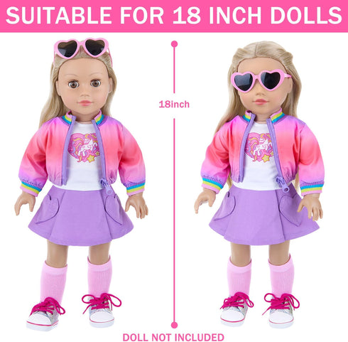 18 Inch Set Playsets Backpack American Doll Clothes and Makeup Accessories - Dolls Makeup and Outfit Bundle
