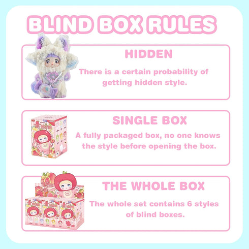 Mckkymi Nommi 1PC, (1 7 Plush Blind Box, Kawaii Cute Fruit Series Stuffed Blind Box Doll Kawaii Mystery Plush Toys