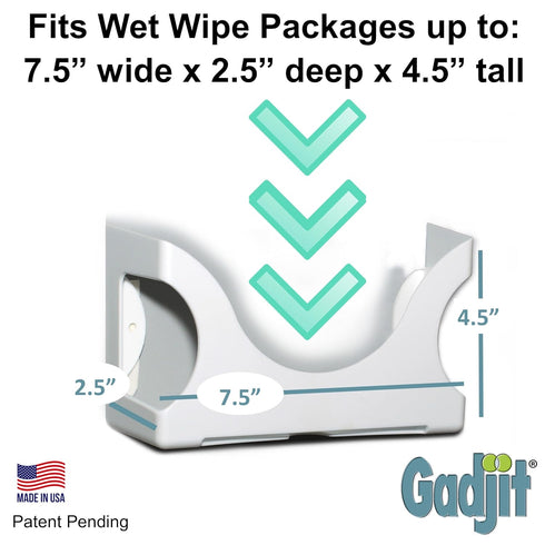 (2 Pack) 84 Count Pack Gadjit Wet Wipes, Hand Wipes & Baby Wipes Wall Dispenser | Mounts on a Wall and Holds Up to a |