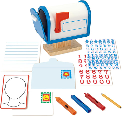 Melissa & Doug My Own Wooden Mailbox Activity Set - Educational Toy with Reusable Letters for Kids 4+