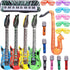 OuMuaMua Inflatable Rock Star Toy Set, 18 Pack Inflatable Party Props -