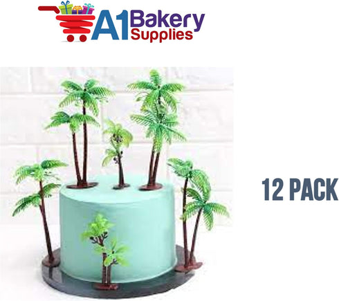 Palm Trees with Coconuts Cake/Cupcake Toppers, 12 pcs by A1 Bakery Supplies