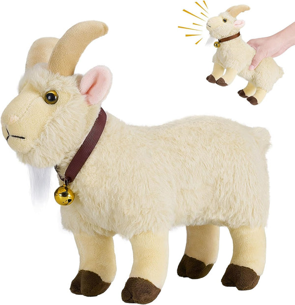 SnugBibble Screaming Goat Plush Toy, Goat Stuffed Animal with Funny Screaming Sound Prank