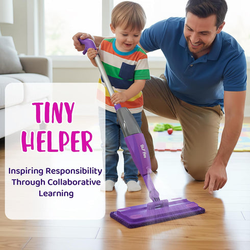 Playsets Set, 3 4 5 6, Kids Spray Mop, Toddlers Cleaning with Real Water Sprayer, Kids Mop Toys, Montessori Cleaning