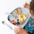 Bumkins Toddler and Baby Suction Plate, Silicone Grip Dish Large Tray for Big Kids, Fits Most Highchairs, Essential Children Feeding Supplies, Non Skid Sticky Bottom, Platinum Silicone, Gray by Bumkins