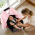 Hooyax Peekaboo Car Seat Cover for Baby Girl - Warm Minky Carseat Canopy with Adjustable Opening, Universal Fit
