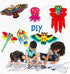 HENGDA KITE DIY Blank Painting Kite for Kids & Adults, Kite Making Kit with Handles and Strings, White Diamond