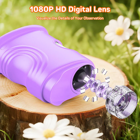 Ashfly 1000X 2.0" 4-6 8-12, Handheld Digital Microscope for Kids with IPS Screen, Easter Gifts Portable STEM Science