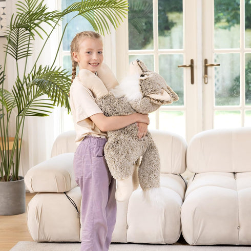 30", BENINY Giant Wolf Stuffed Animal Super Soft Pillow Plush Toy, Big Fluffy Plushie Gift for Birthdays & Christmas
