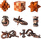8pcs Puzzles Toys Wooden and Metal Brain Teaser Puzzles Game for Adults