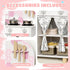 Set, Playset Arlopu Play Kitchen Kids Interactive Pretend Kitchen with Curtained Cabinet, Knobs, Faucet & Sink, Washing
