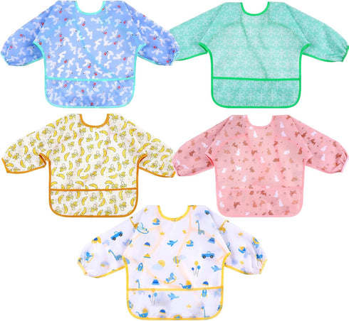 Lictin Long Sleeve Baby Bibs for Boys Girls - Waterproof Toddler Smock for Eating, 0-24 Months