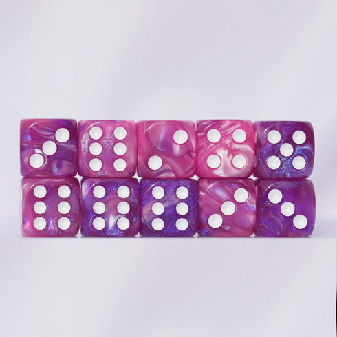 Generic 10 D6 16mm Set PC dice Acrylic Dice for RPG MTG DND Dice Table Games and Board Games (Pink + Blue)