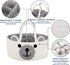 Home & Tots Baby Diaper Caddy Organizer, Large Cotton Rope Nursery Storage Basket (White, Bear Design)
