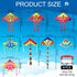 8 Pack Kites for Kids, Butterfly Kite, Fish Kite, Large Rainbow Delta Kite, Easy to Fly Beach Kites with 109 Yard String