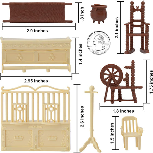 BMC Toys 36pc Playset BMC Classic Marx Antique Furniture - Dollhouse Plastic Accessories