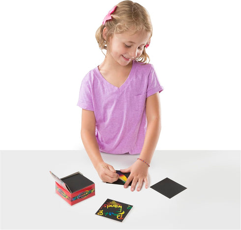 Melissa & Doug Scratch Art Rainbow Mini Notes, 125 with Wooden Stylus - FSC Certified