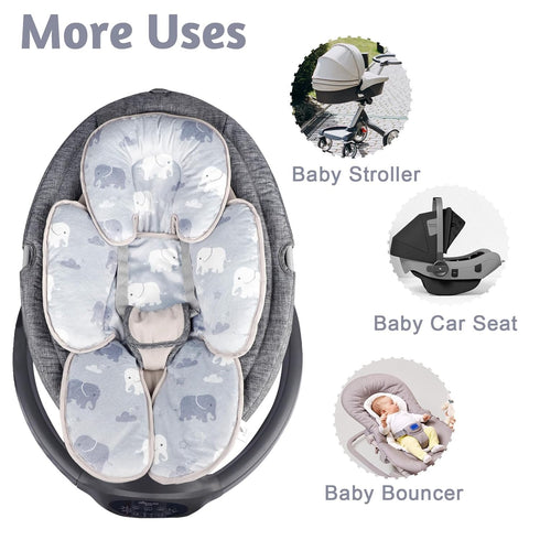 TANOFAR Infant Car Seat Head Support, Soft Baby Carseat Head & Body Support, Grey Elephant Baby Car Seat Insert Cushion