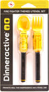 Dinneractive Utensil Set for Kids, Yellow Firefighter Themed Fork and Spoon, 2-Piece Set