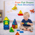 Set 2D 3D, 36 LATI Magnetic Tiles Starter for Kids,Beginner Magnetic Building Blocks for Early Learning, Build