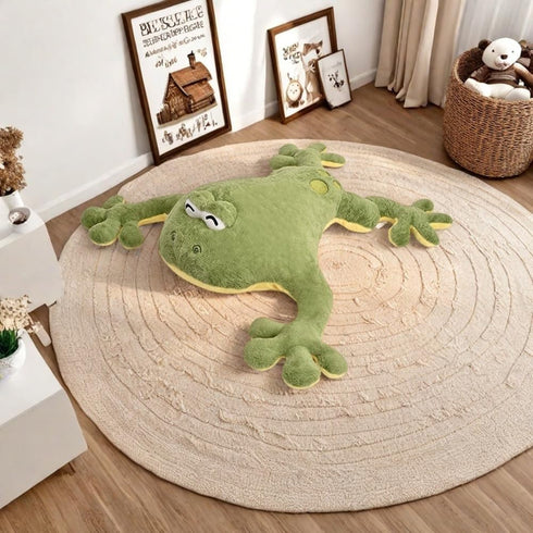 Huniupore (47.2in) Large Frog Stuffed Animal Green Frog Plush Toy Frog Plushies Hugging Pillow Gift for Boys Girls