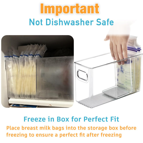 Ugotfeels 2 Breastmilk Storage Container with L Shaped Separator Boards, Dividers Will Flatten Standing Breast Milk