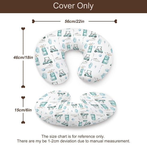 KuphiL10C Golf Sports Theme Pattern Nursing Pillow Cover, Unisex Removable Breastfeeding Pillowcase Slipcover for Baby