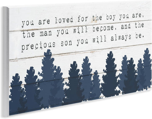 7 17 Stupell Industries You Are Loved For The Precious Son You Are Navy Blue Forest Wall Plaque Art Design By Artist