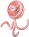 AMACOOL Battery Operated Stroller Fan, Flexible Tripod Clip On Fan with 3 Speeds for Car Seat Crib Bike Treadmill (Pink)