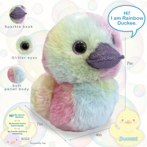 7" World's Softest Plush Duckees - Plush Duckee - Rainbow Duck