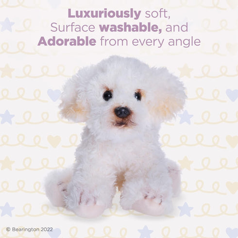 Bearington 6.5 Inch White Dog Stuffed Animal - Poodle and Labradoodle Plush