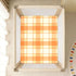 JUNZAN 52x28 Orange Scottish Plaid Baby Crib Sheets Cotton Fitted Crib Sheets for Boys Girls Standard Toldder Bed