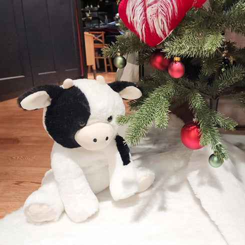 Calf Cow Stuffed Animals Plush Toys for Kids, Black and White Holstein Friesian Cow, 14 inches Birthday Gift