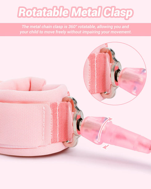 Anti-Lost Wrist Link, Dr.meter 2 Pack Toddler Safety Leash with Key Lock, Reflective Child Walking Harness - Dual 8.2ft