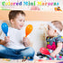 Lenwen 120 Pcs 4 Inch Mini Fiesta Maracas Bulk, Neon Maracas Shakers for Birthday Mexican Party Classroom Musical