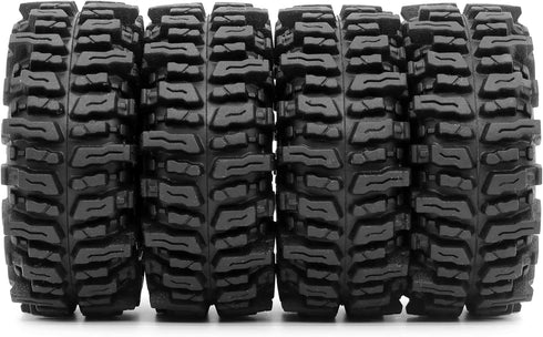 HOBBYSOUL 1.0 Mud Slingers Tires 64 * 25mm Super Soft Sticky Crawler Tires for RC 1/24 AX24 SCX24 FCX24 1/18 TRX4M